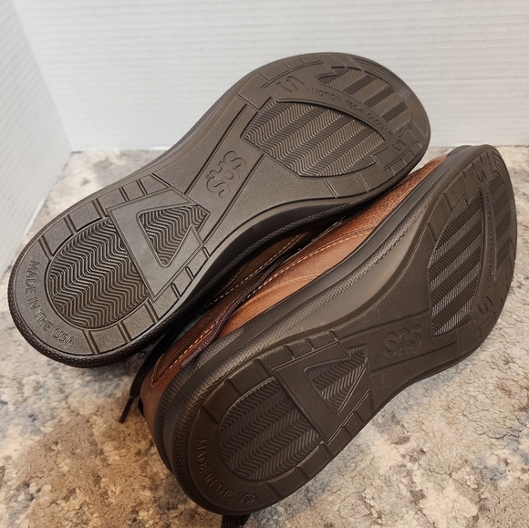 SAS Move On Brown Leather Lace Up Comforr Support Walking Shoes Size 13M - Picture 2 of 15